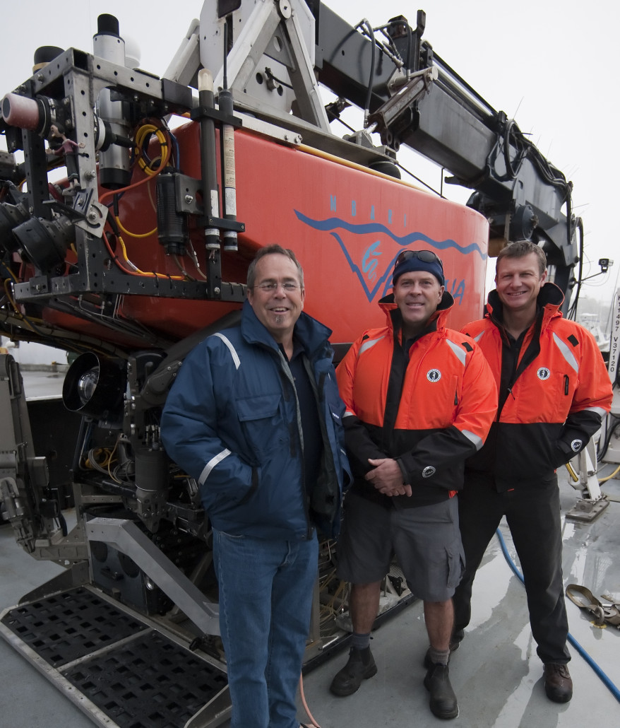 ROV Ventana pilots l-r: Craig Dawe Technical Services/MARS Manager, D.J. Osborne ROV pilot/technician, Mike Burczynski ROV pilot/technician