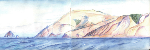 illustration of view from the ship