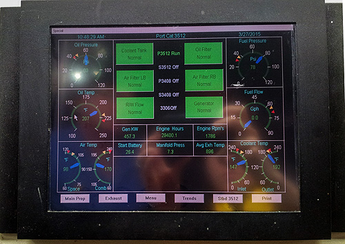 A control screen for the alarm management system on board the Western Flyer. Everything's looking good!