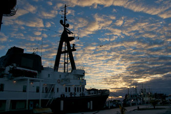 The Lone Ranger alongside the dock in Freeport, Bahamas. Photo: Debbie Nail Meyer