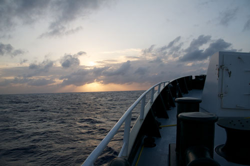 Lone Ranger sails west toward Freeport, Grand Bahama.