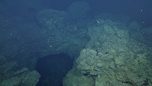skylight in the center of a small mound