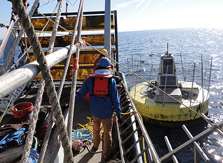 wave-power buoy recovery