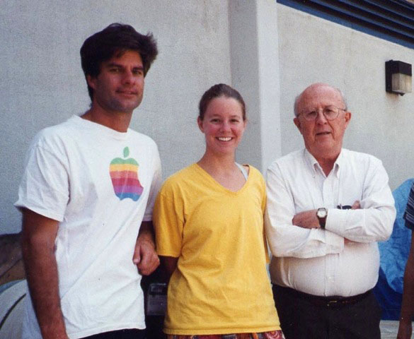 Steve Haddock, former MBARI postdoctoral fellow Christy Herren, and their graduate advisor and bioluminescence pioneer Jim Case.