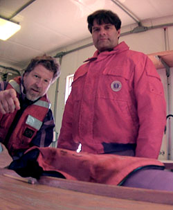The SCPI camera took this portrait of project manager Chad Kecy (left) and lead scientist Steve Haddock (right) immediately after its first field test in Monterey Bay. Image © 2013 MBARI.