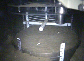 Rover image of the respirometry chamber during its most recent deployment. Sensors measure oxygen concentration in the chamber every 15 minutes.