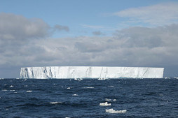 Iceberg W-86 in the Weddel Sea. Researchers found zones of abundant marine life around such floating icebergs.