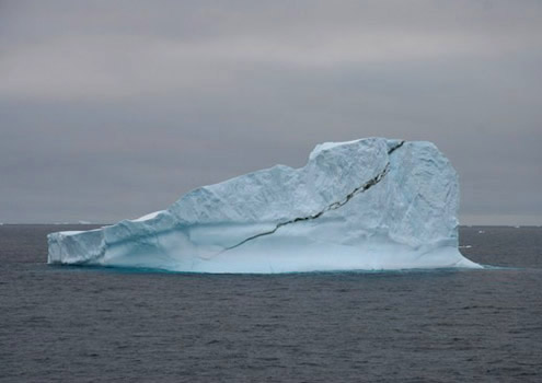 Some iceberg fragments reveal liquid blue colors. Photo by Debbie Nail Meyer.