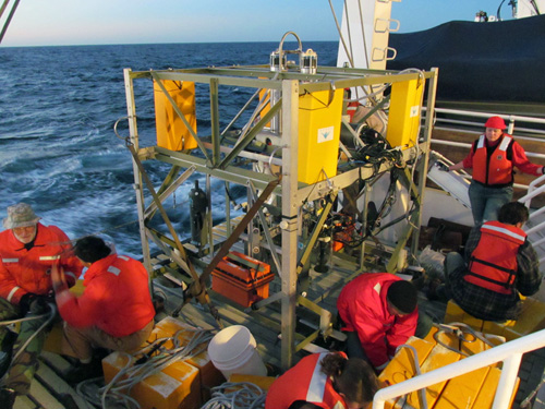 All members of the science and engineering teams worked together to prepare the FVGR for deployment. Photo: Carola Buchner.