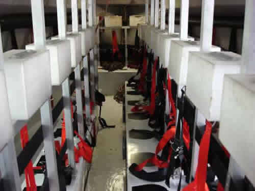 Each lifeboat fits the entire capacity of the ship--70 people--in close quarters. Photo by Amanda Kahn.