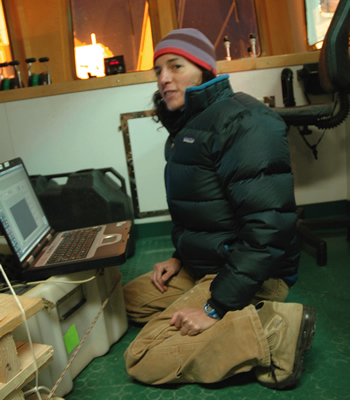 Alana Sherman checks her e-mails. Photo by Stephanie Bush.