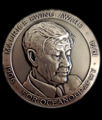 The American Geophysical Union's Maurice Ewing medal. Image courtesy AGU.