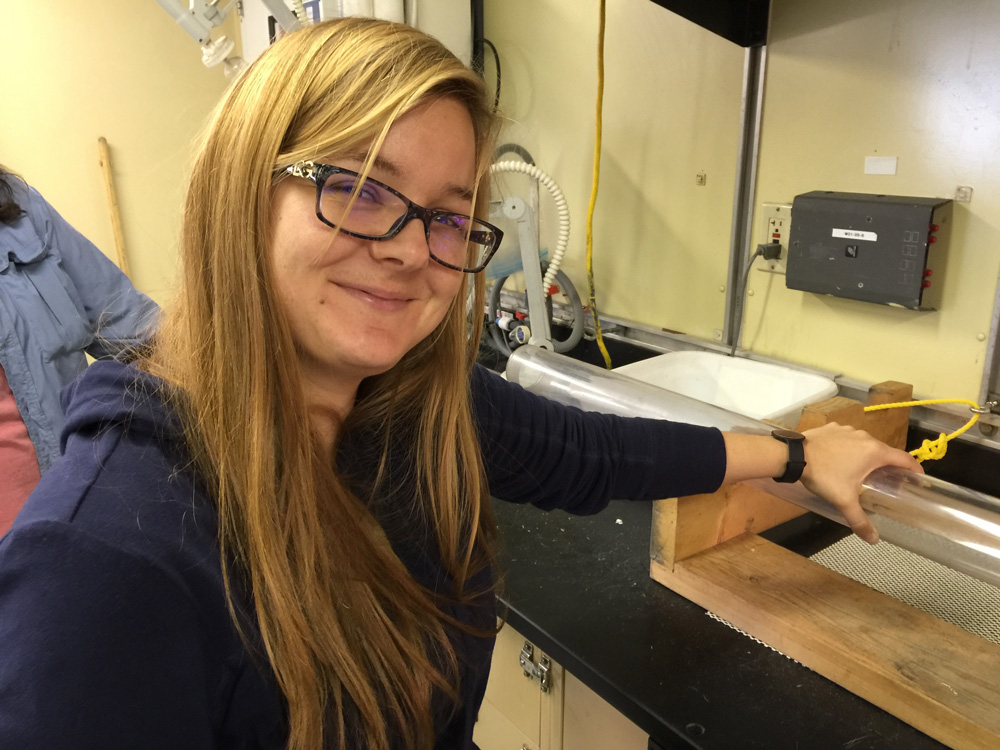 Morgane prepping long push cores before the ROV dive.