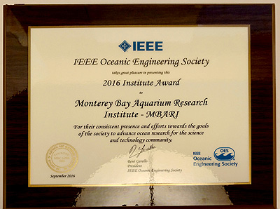 MBARI's award from the IEEE.