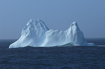  Icebergs were just one of the hazards encountered by researchers in the southern part of the SOFeX study area. Photo (c) 2002 Kenneth Coale