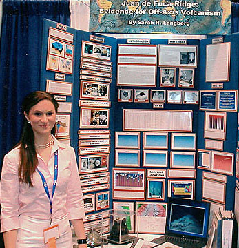 Sarah Langberg with her science fair display. Photo courtesy of Sarah Langberg.