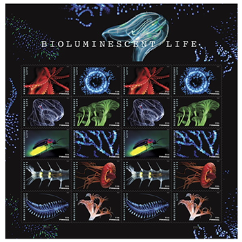 New Postage Stamps Focus on Bioluminescent Marine Life - Eos