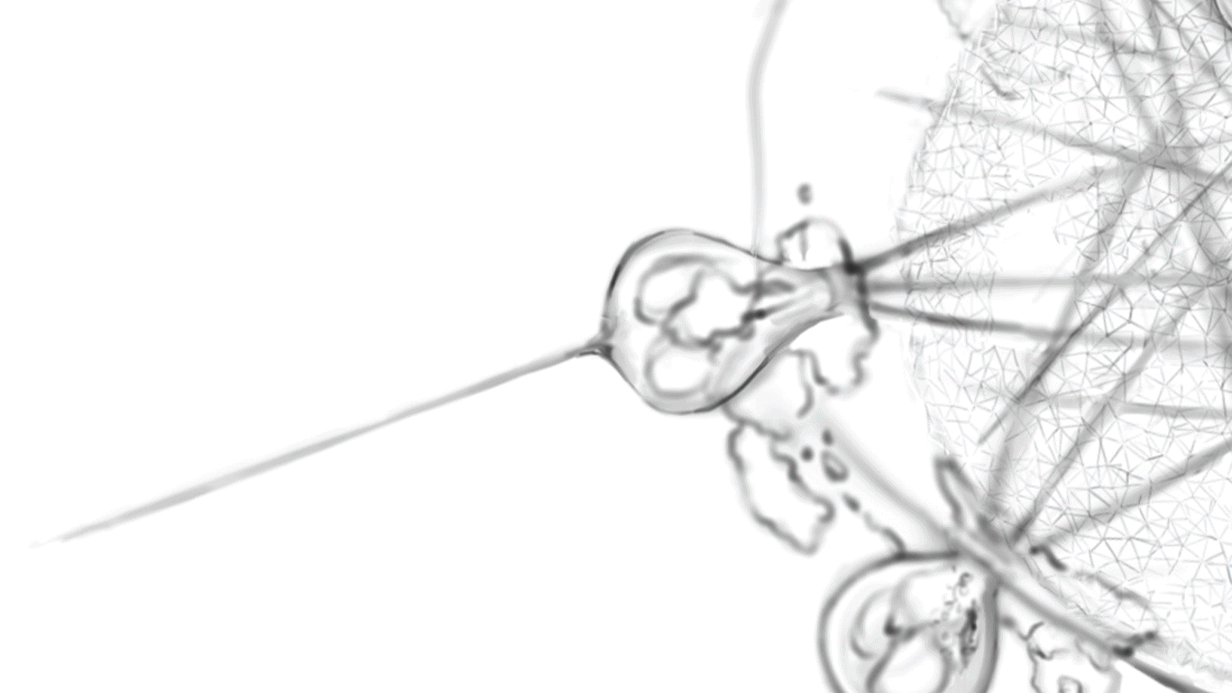 Animated GIF showing a detailed portion of the overal image progressing through stages of illustration.