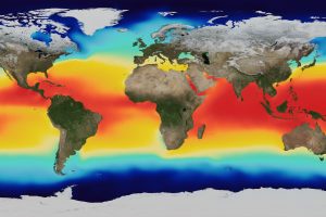 Global map of average Sea Surface Temperature (SST).