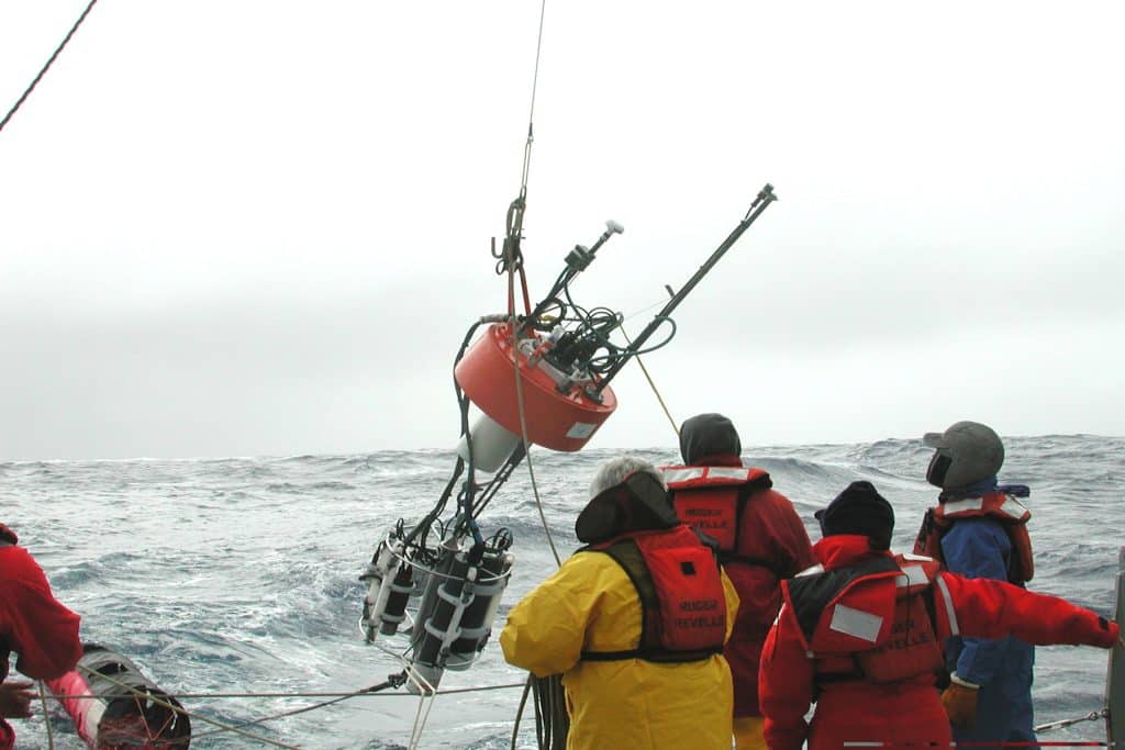 ISUS (In-situ ultraviolet spectrometer) device attached to an oceanographic "drifter."